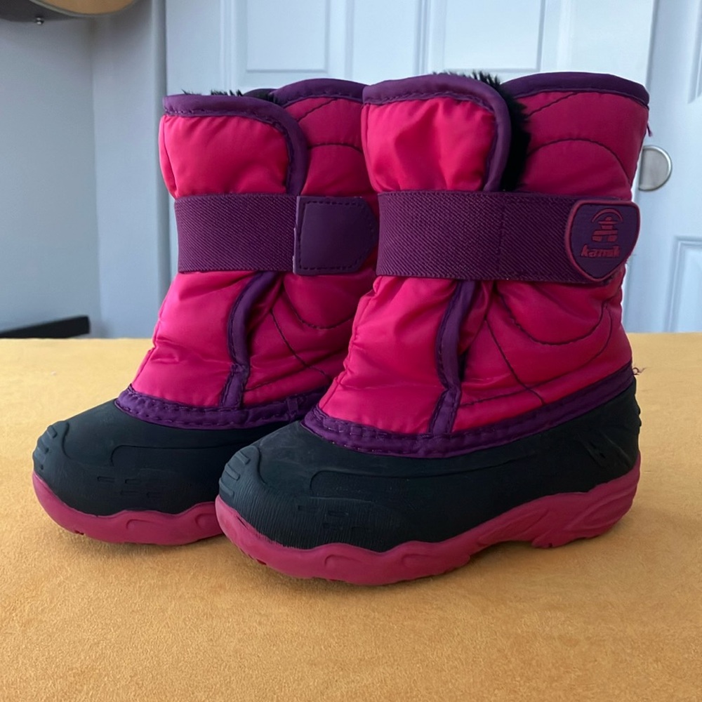 Pink and Black Winter Boots
